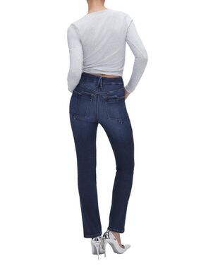 Good American Split Back Pocket  Soft Tech Good Classic Slim Straight Size 2/26